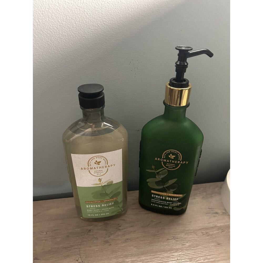 NEW SET! 2 PCS EUCALYPTUS SPEARMINT BODY WASH & BODY LOTION BATH & BODY WORKS - Picture 2 of 6